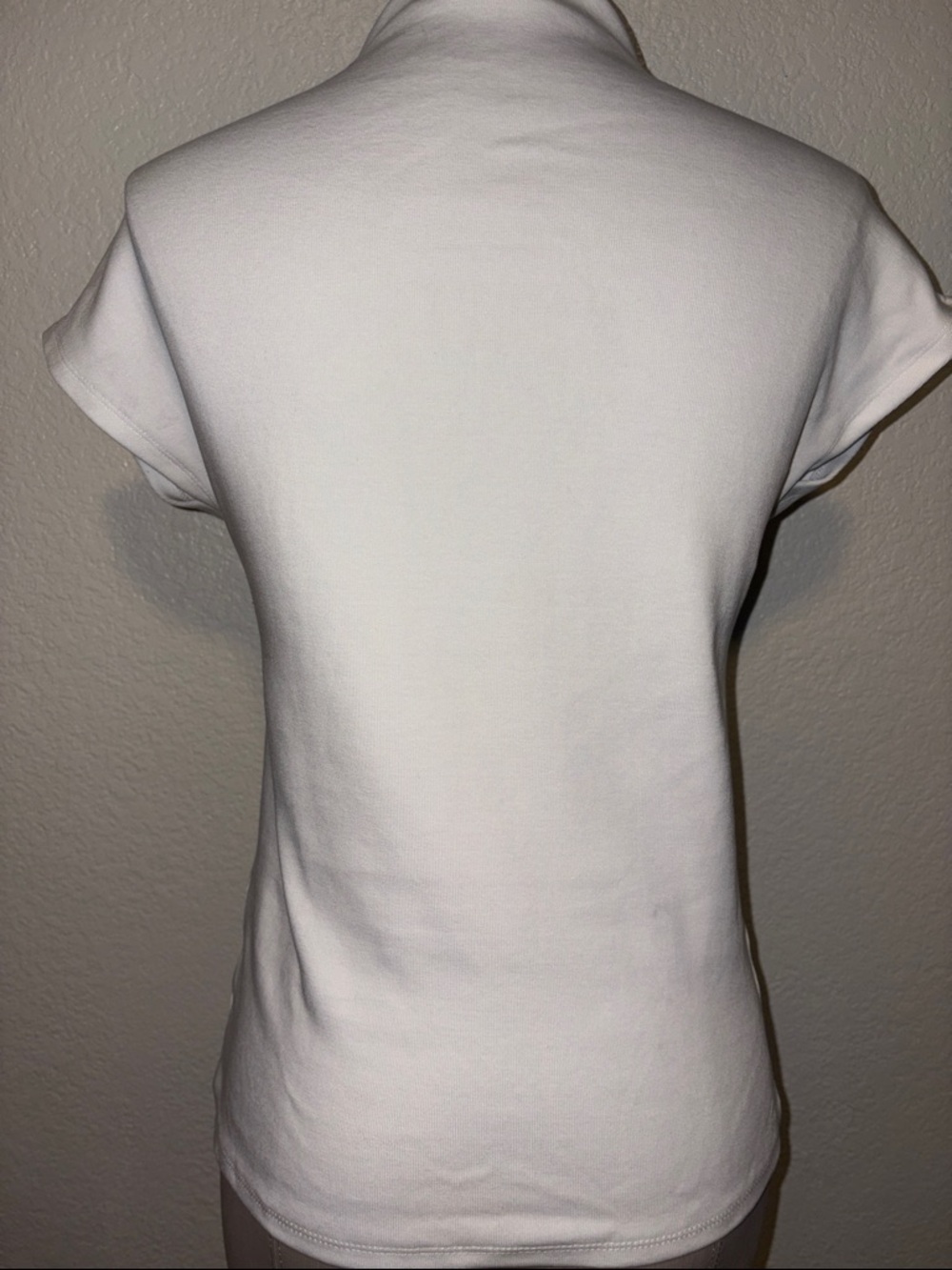 Zara White Short Sleeve Mock Neck Top - Picture 4 of 6